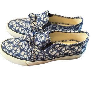 NWT Talbots blue & white tie dye Jadan Knot slip ons- size 8